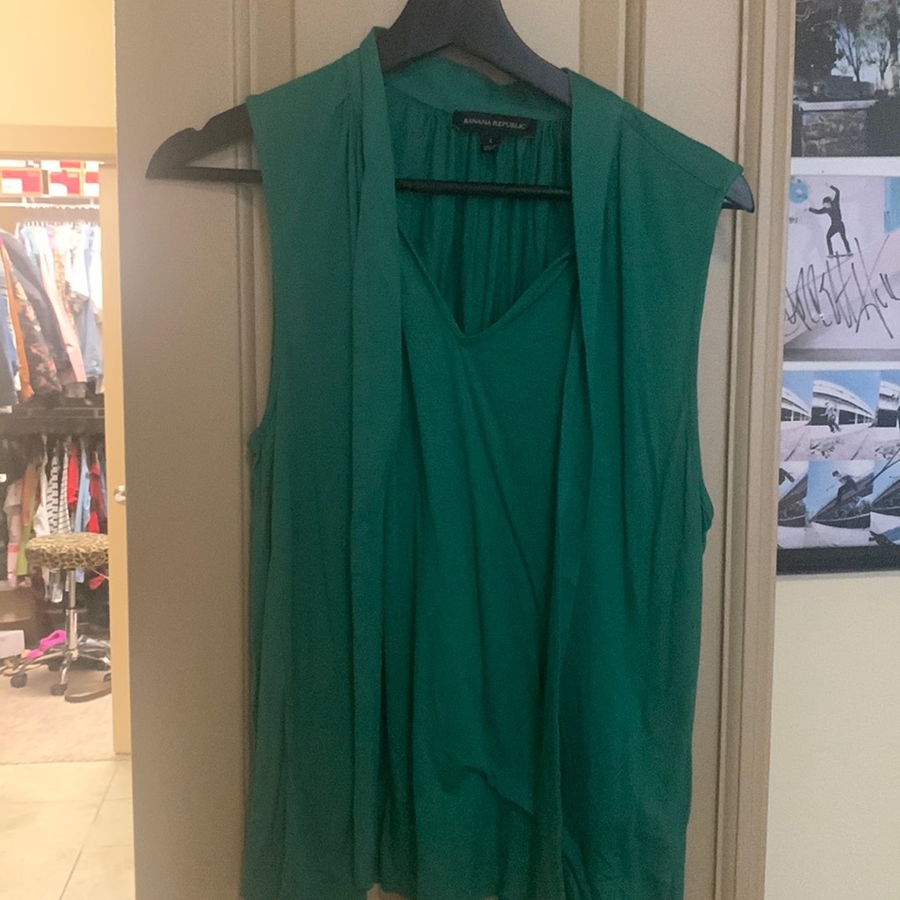 Banana republic tie neck top